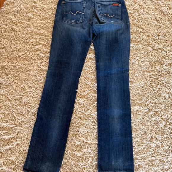 7 For All Mankind Womens Jeans 27 Straight Leg Blue Denim Graduated Wash - Picture 3 of 9